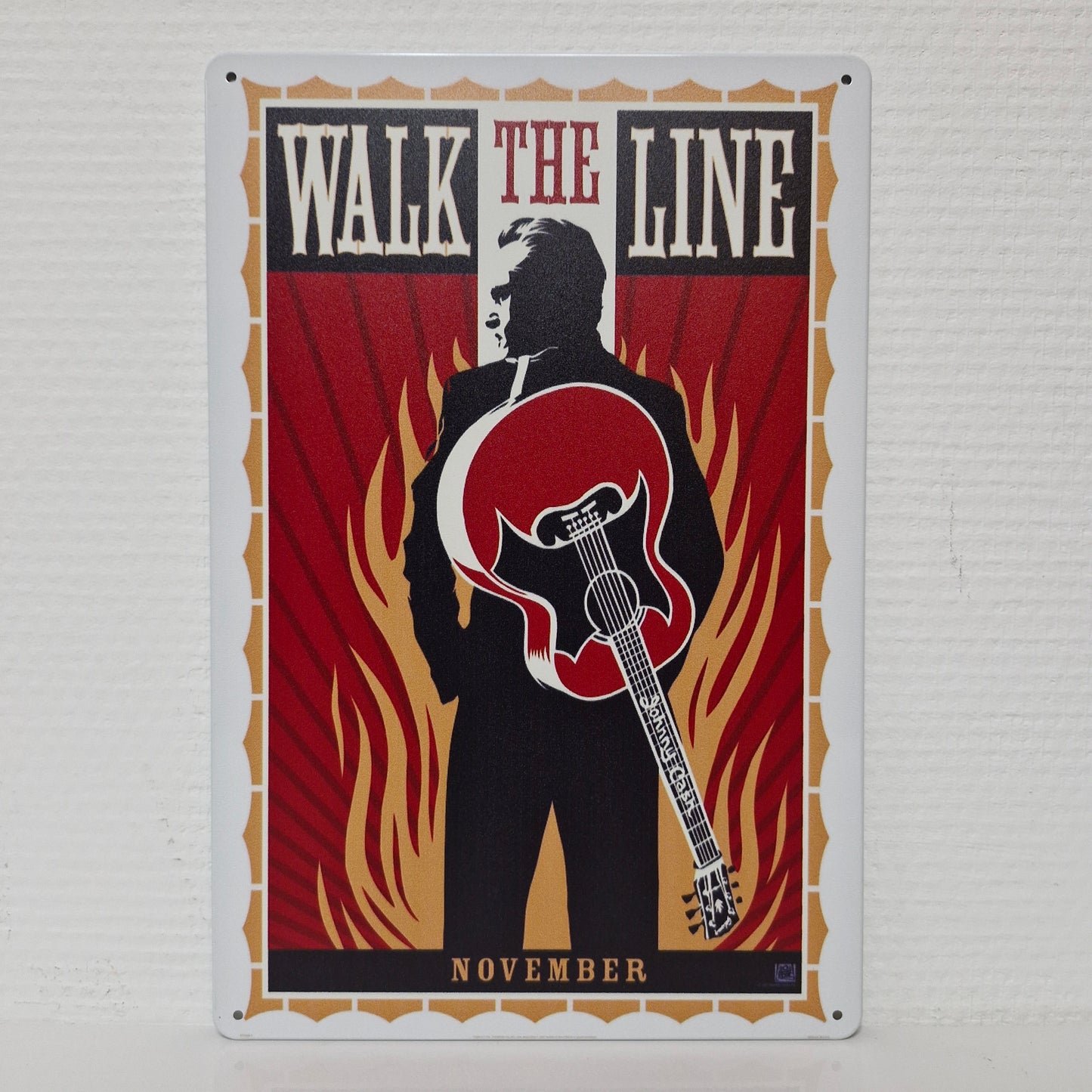Metal Wall Sign - Johnny Cash Walk the Line