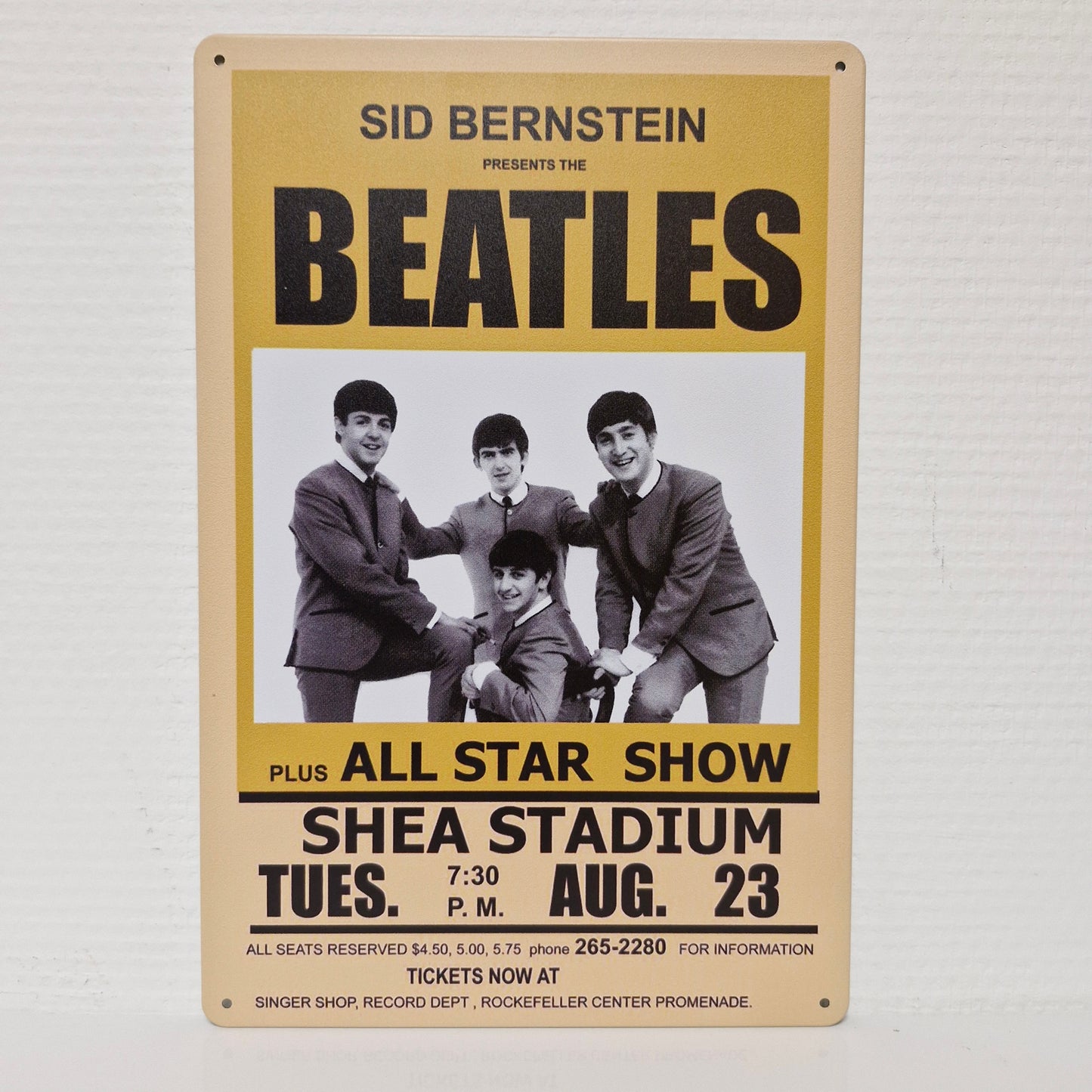 Metal Wall Sign - The Beatles Shea Stadium