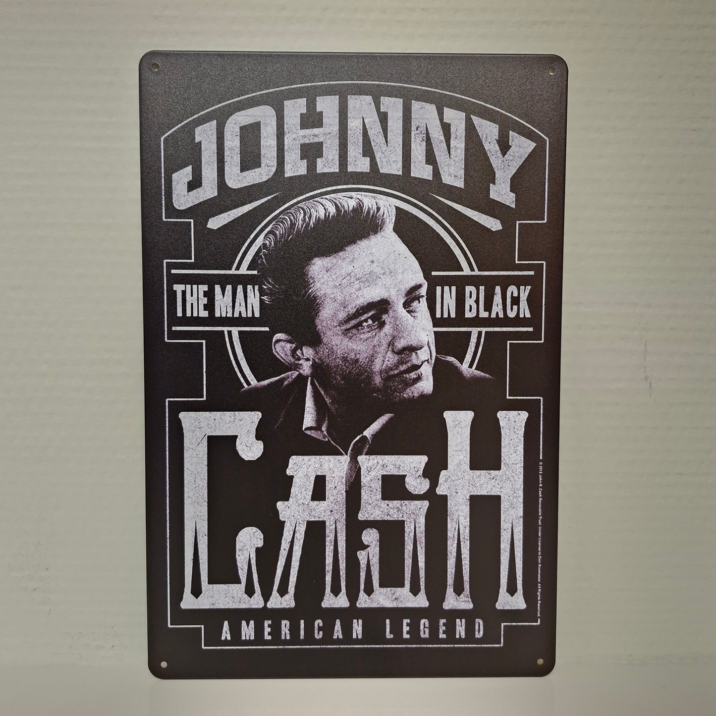Metal Wall Sign - Johnny Cash Man in Black