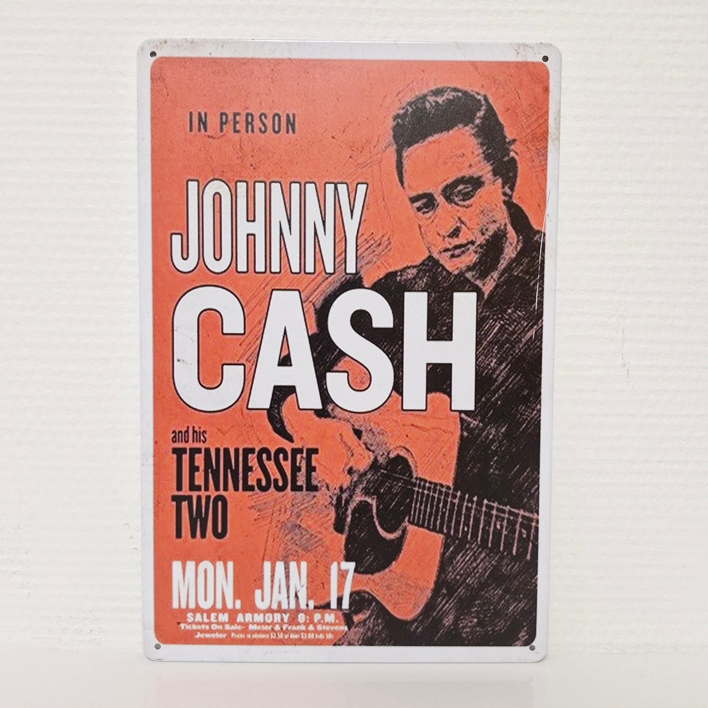 Metal Wall Sign - Johnny Cash In Person