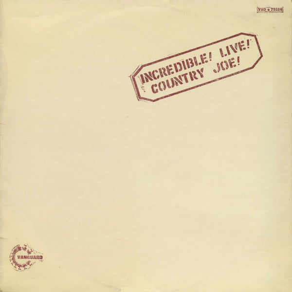 Country Joe McDonald – Incredible ! Live ! (LP) (E60)