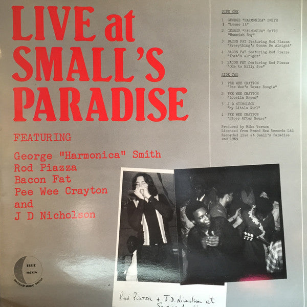 Various - Live At Small's Paradise (LP) (G10)