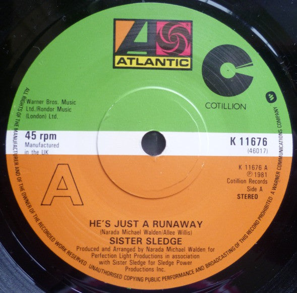 Sister Sledge – He's Just A Runaway (12") (T30)