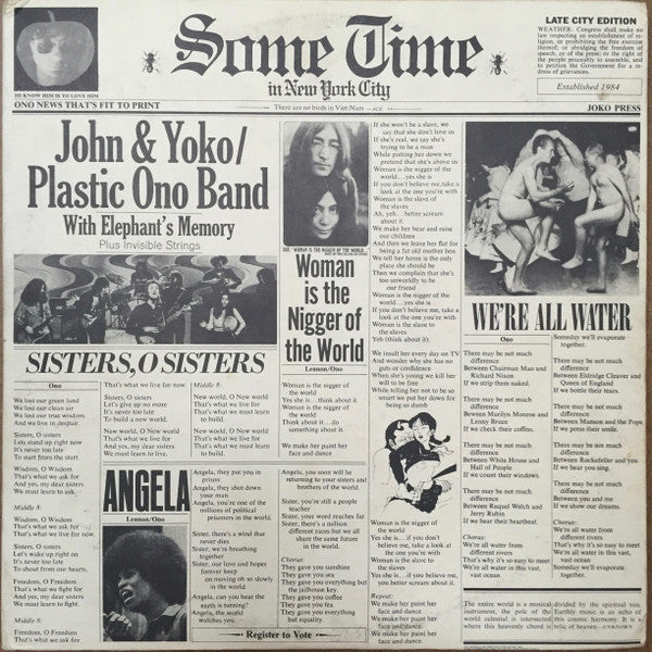 John & Yoko* / The Plastic Ono Band With Elephant's Memory* Plus Invisible Strings – Some Time In New York City (2LP) (A10)