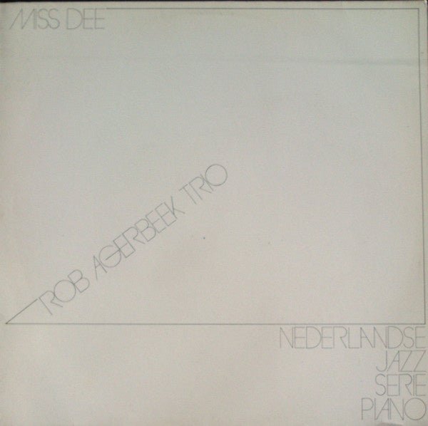 Rob Agerbeek Trio – Miss Dee (LP) H20 - Bob's Vinyl