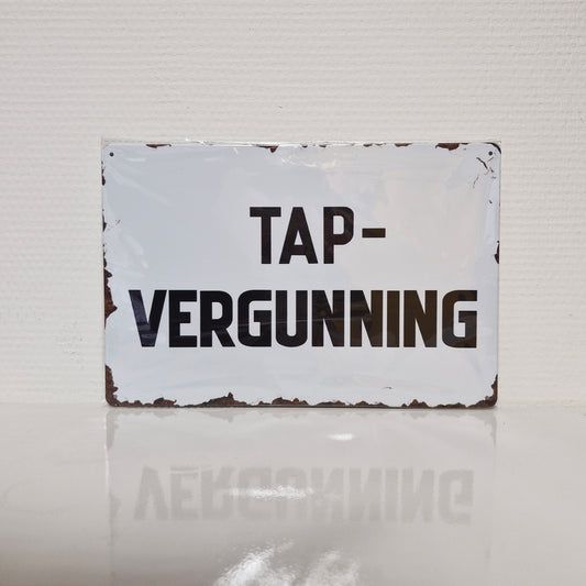 Metalen Wandbord - Tap Vergunning