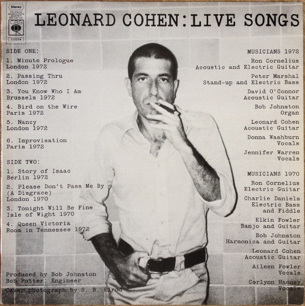 Leonard Cohen – Live Songs (LP) (F60)