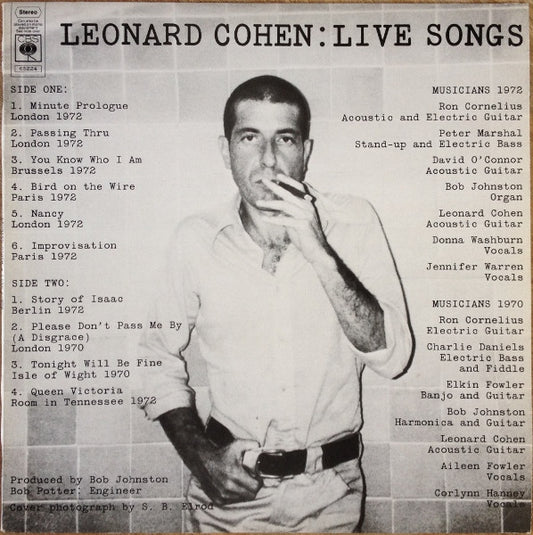 Leonard Cohen – Live Songs (LP) (F60)