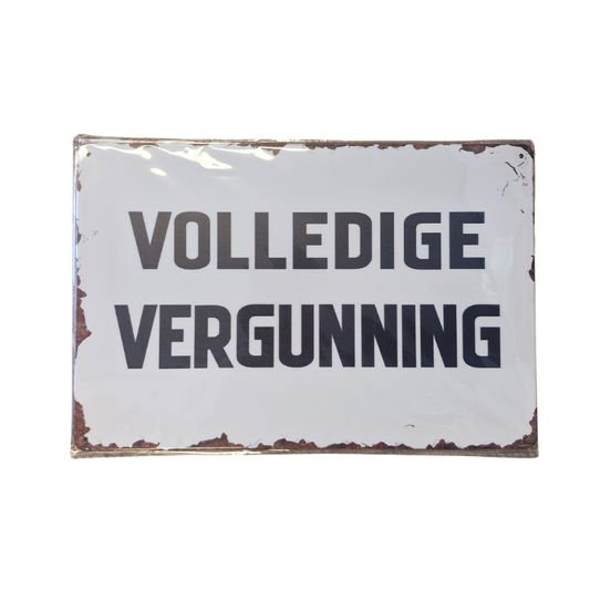Metalen Wandbord - Volledige Vergunning