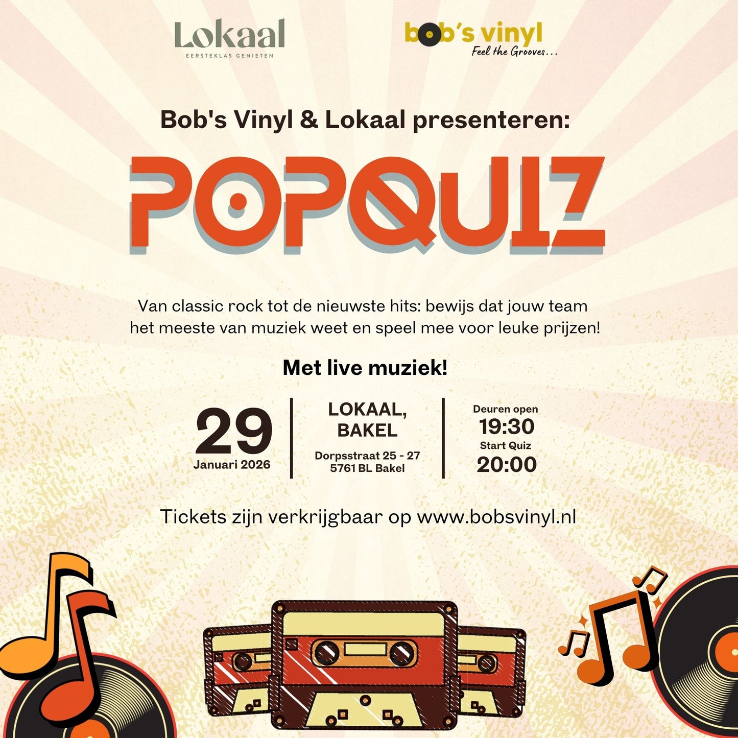 Popquiz: donderdag 29 januari - Bakel