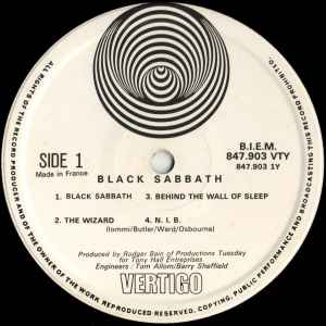 Black Sabbath – Black Sabbath (LP) (B80)