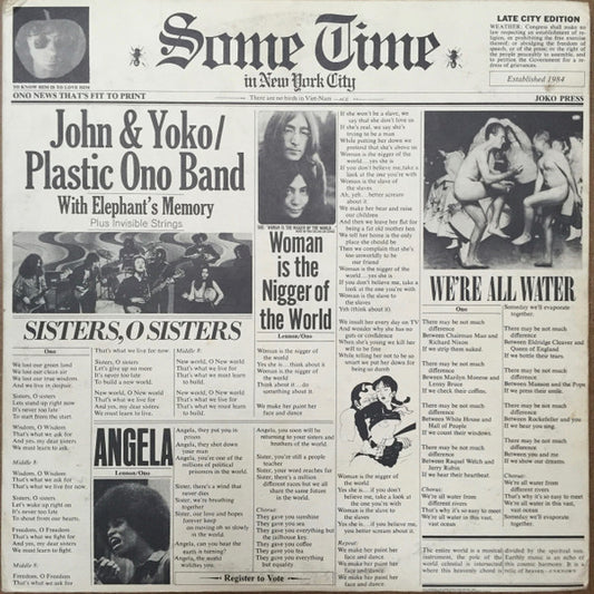 John & Yoko* / The Plastic Ono Band With Elephant's Memory* Plus Invisible Strings – Some Time In New York City (2LP) (A10)