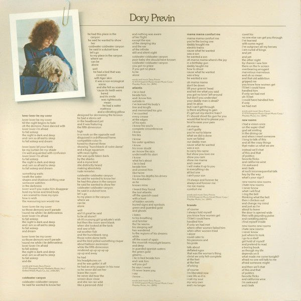 Dory Previn – Dory Previn (LP) F10 - Bob's Vinyl
