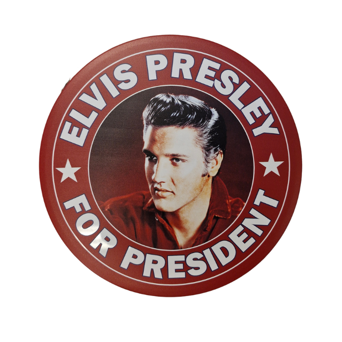 Metalen Wandbord Rond - Elvis For President